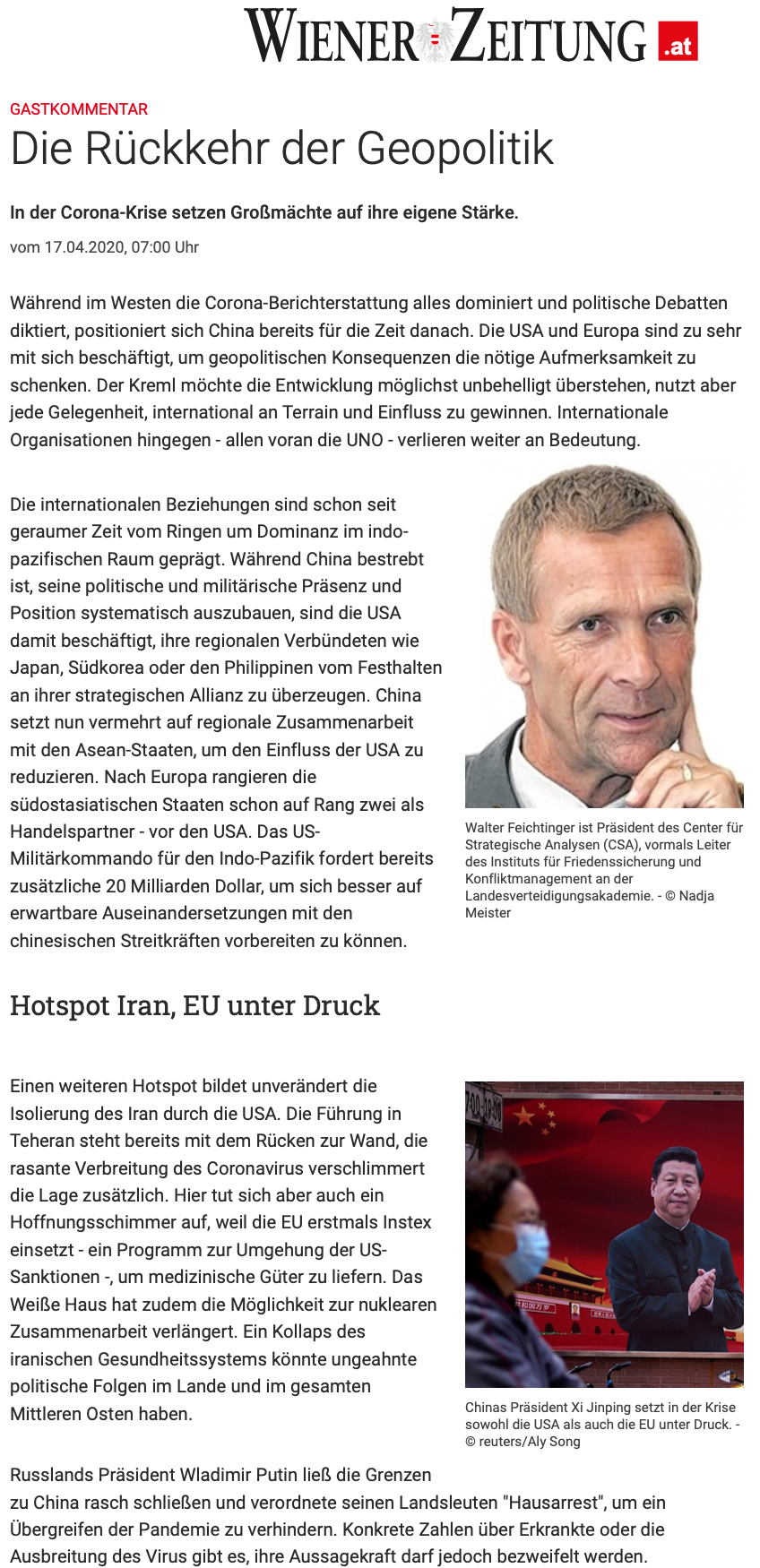 Die Rückkehr der Geopolitik