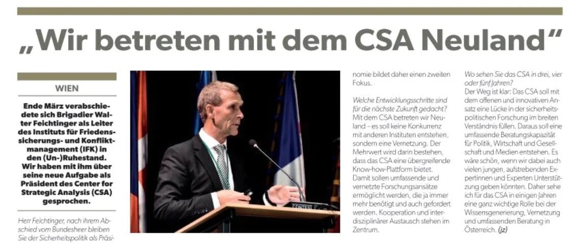 „Wir betreten mit dem CSA Neuland"