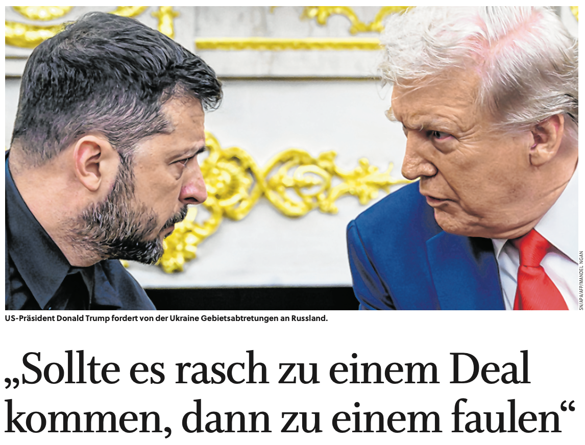 Feichtinger in den SN zu den Friedensverhandlungen