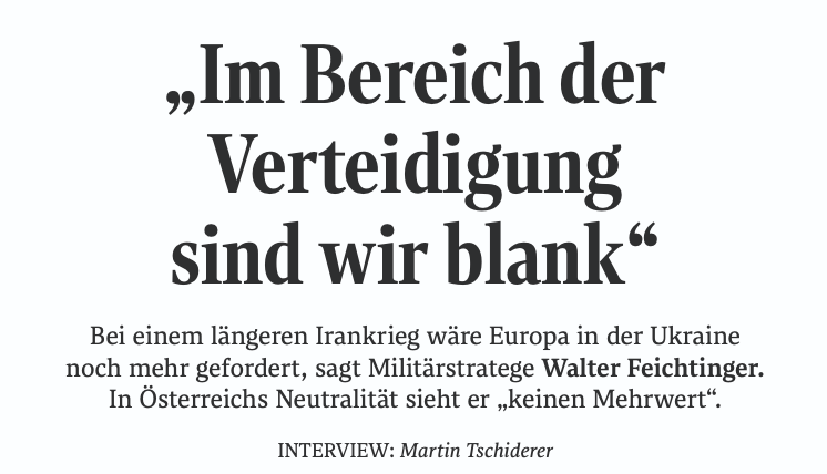 Feichtinger zu Österreichs Verteidigung