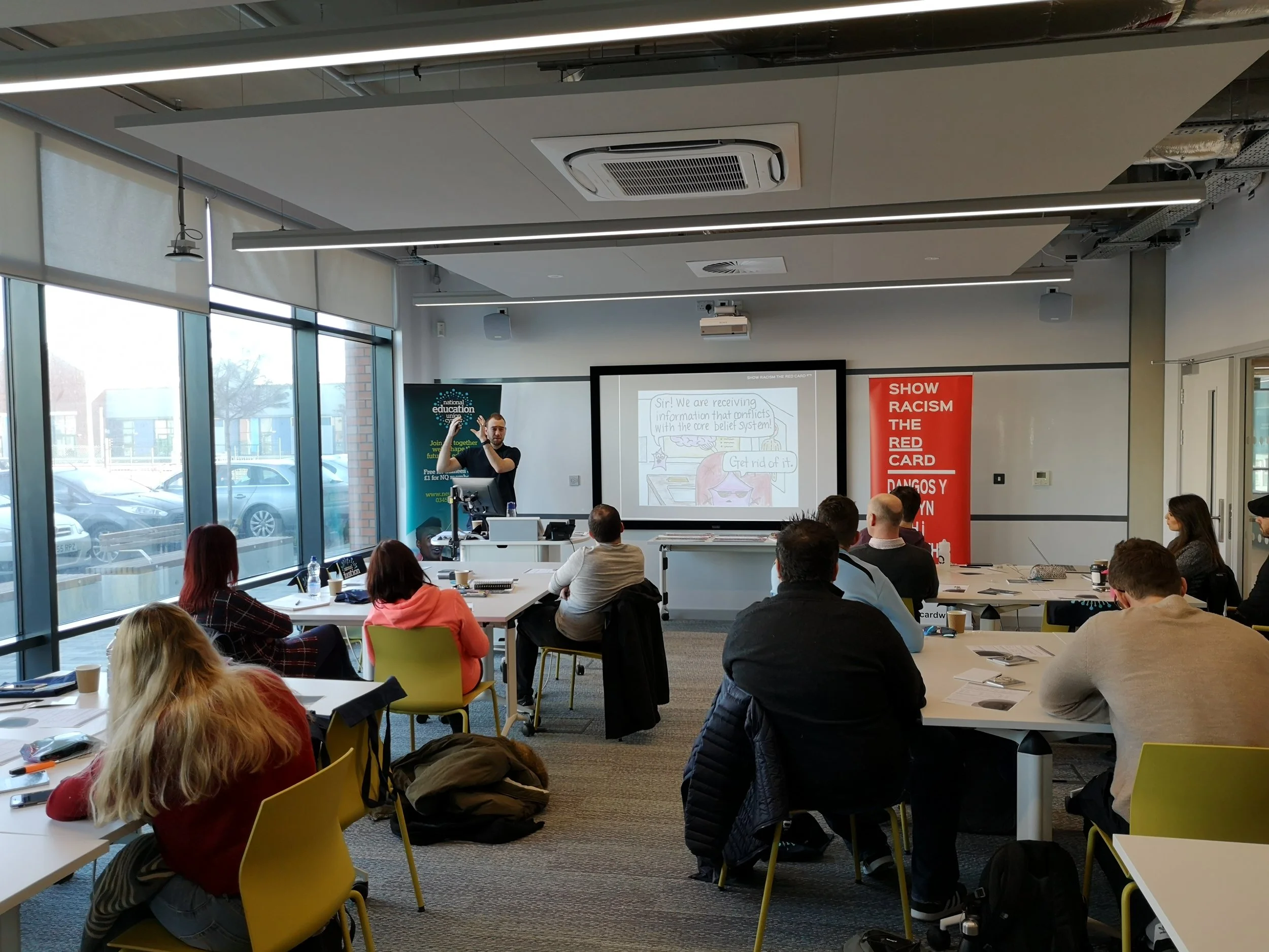 Jason Webber delivering Unconscious Bias training to UWTSD GTTP pupils.