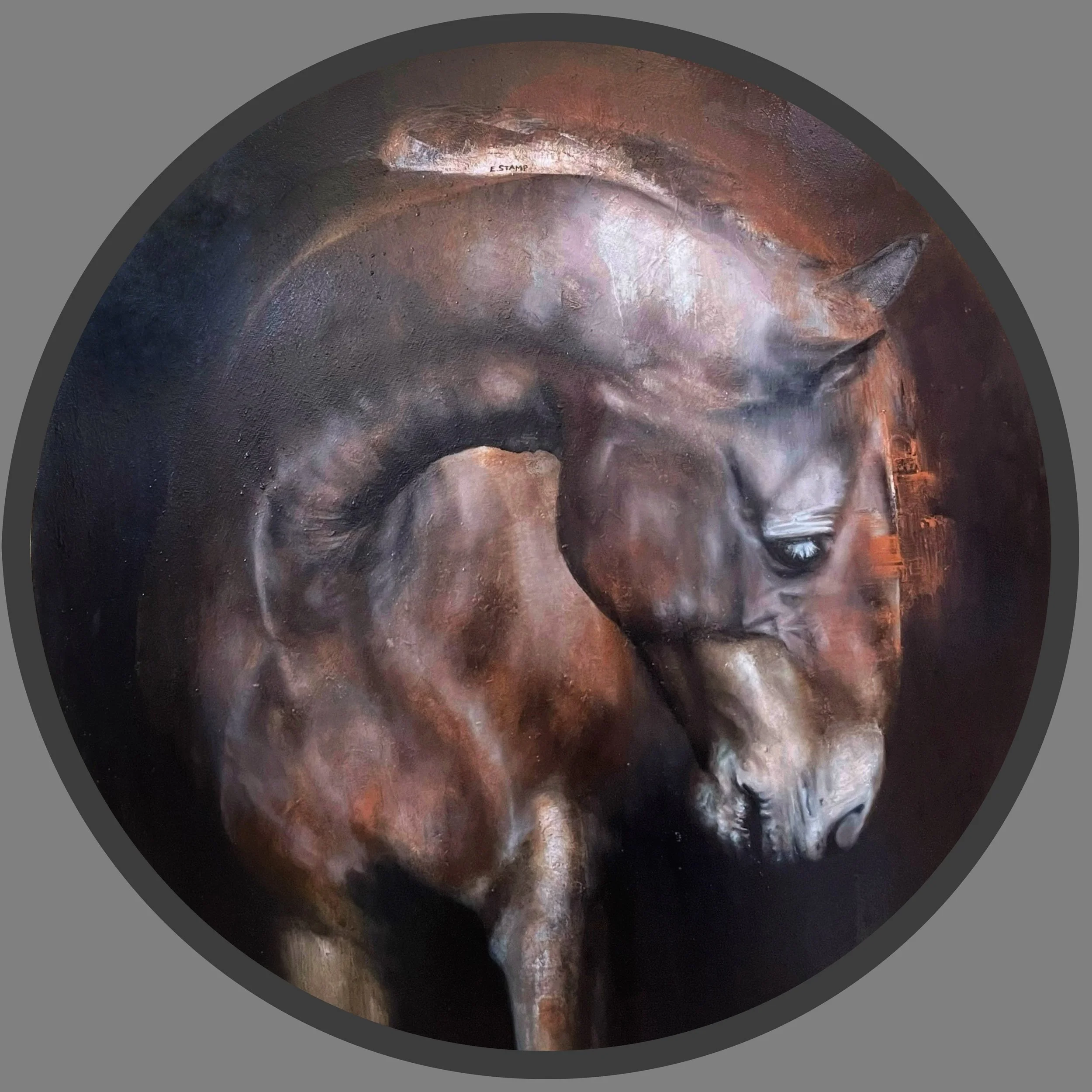 Circle With Left Bend Oil On Canvas.JPG