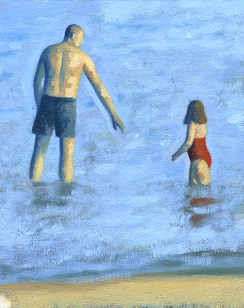 RED SUIT, STUDY Oil on Canvas Board