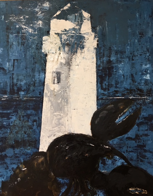 LOBSTER LIGHT, 20" x 24", Oil on panel