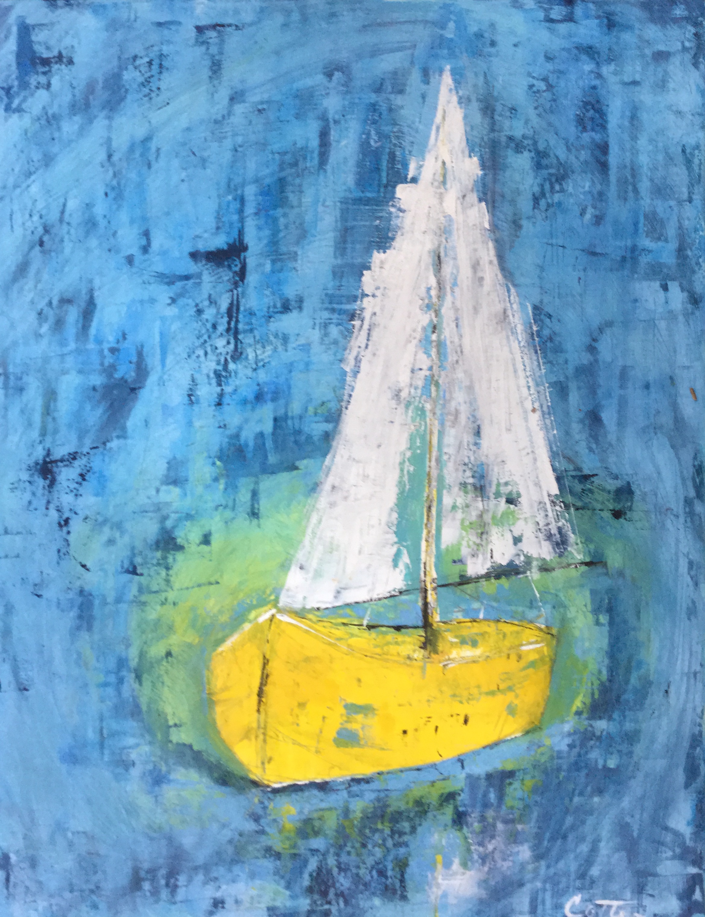 SOLD, DAY SAIL, 14" x 18", OIL ON PANEL
