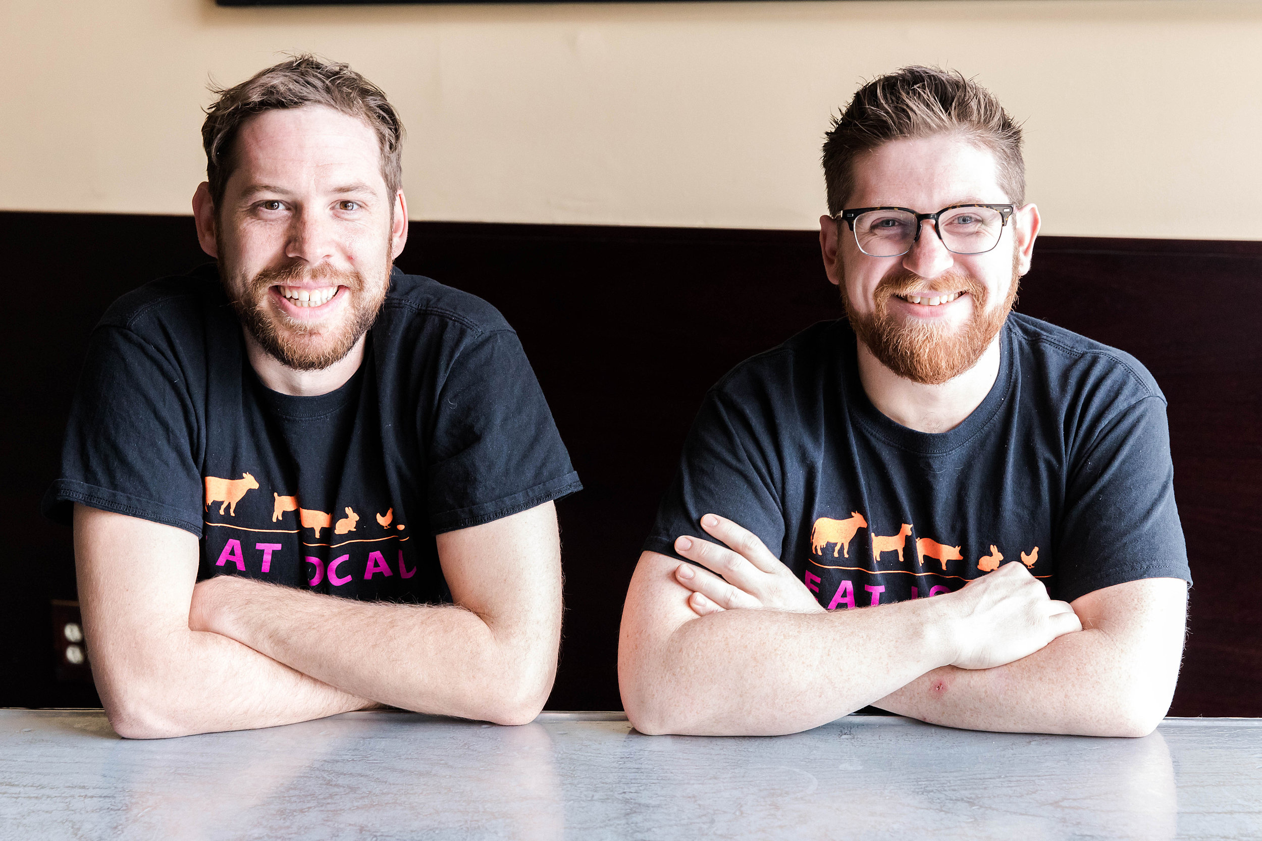 From left to right: Graydon Chapman, 32, originally from South Africa moved to New Haven a year and a half ago by way of Miami. Position at ZINC New Haven: Sous Chef. Ian Brown, 29, originally from Providence, Rhode Island. Position at ZINC New Haven: Grill and Sauté Cook.