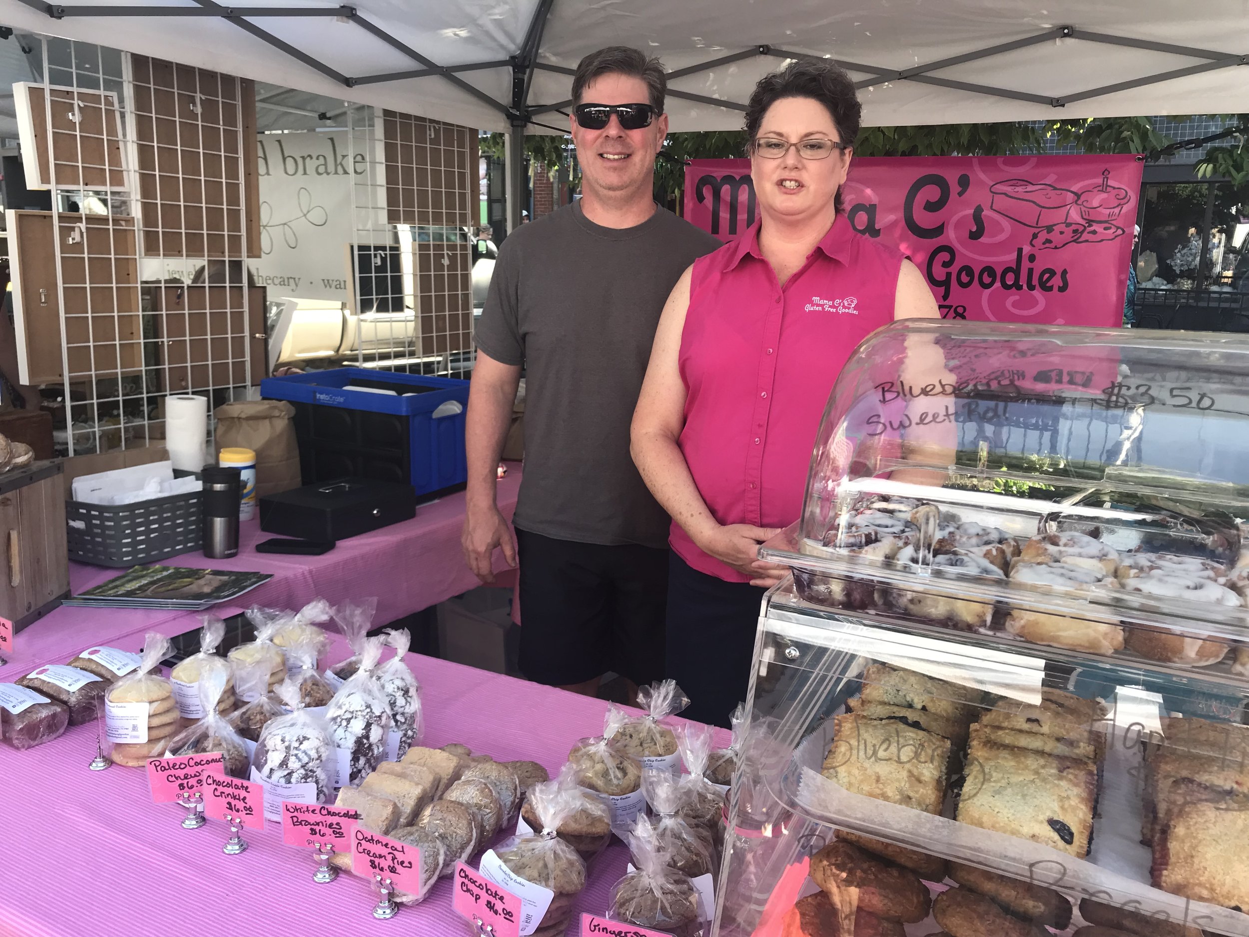 Vinnie and Lynnette Casazza man the Mama C’s Gluten Free Goodies booth on Saturday