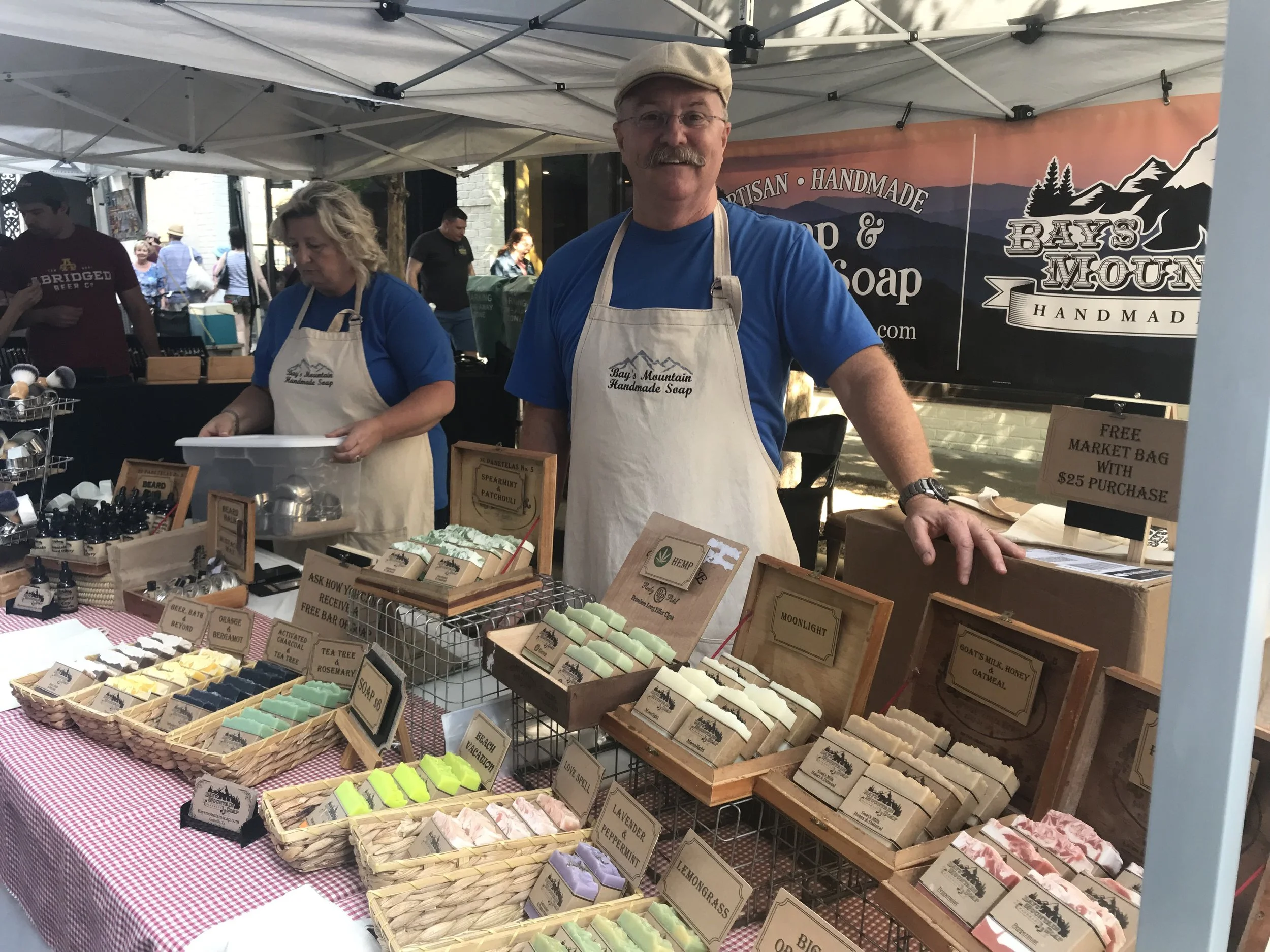 Greg Gass explains the benefits of using his Bays Mountain Handmade Soaps