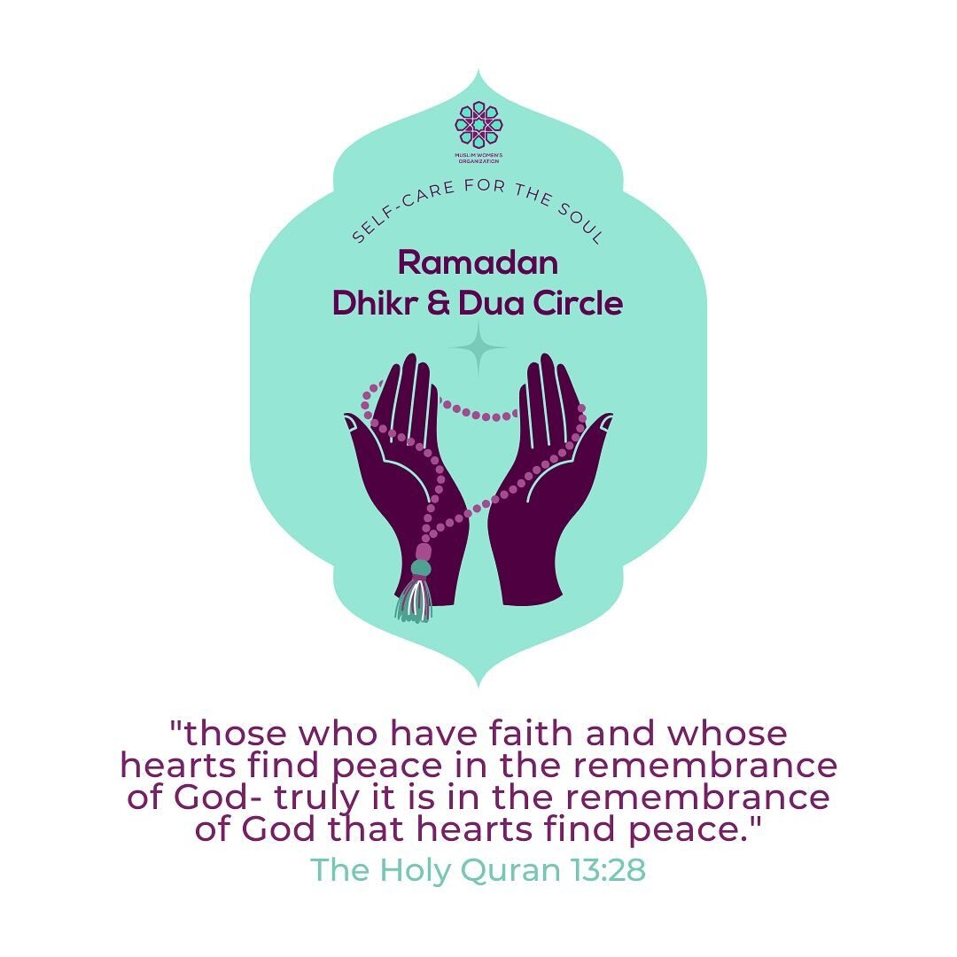 📿 Did you miss our Virtual Dua and Dhikr Circle this afternoon? Here are some of the names we recited and called upon: Al-Hayy, Al-Haqq, Ar-Rahman, Ar-Raheem, Al-Kareem, Al-Lateef, Al-Wadud. 

🌙💜 Join Us Mondays at 12:30pm EST During Ramadan 💜🌙

