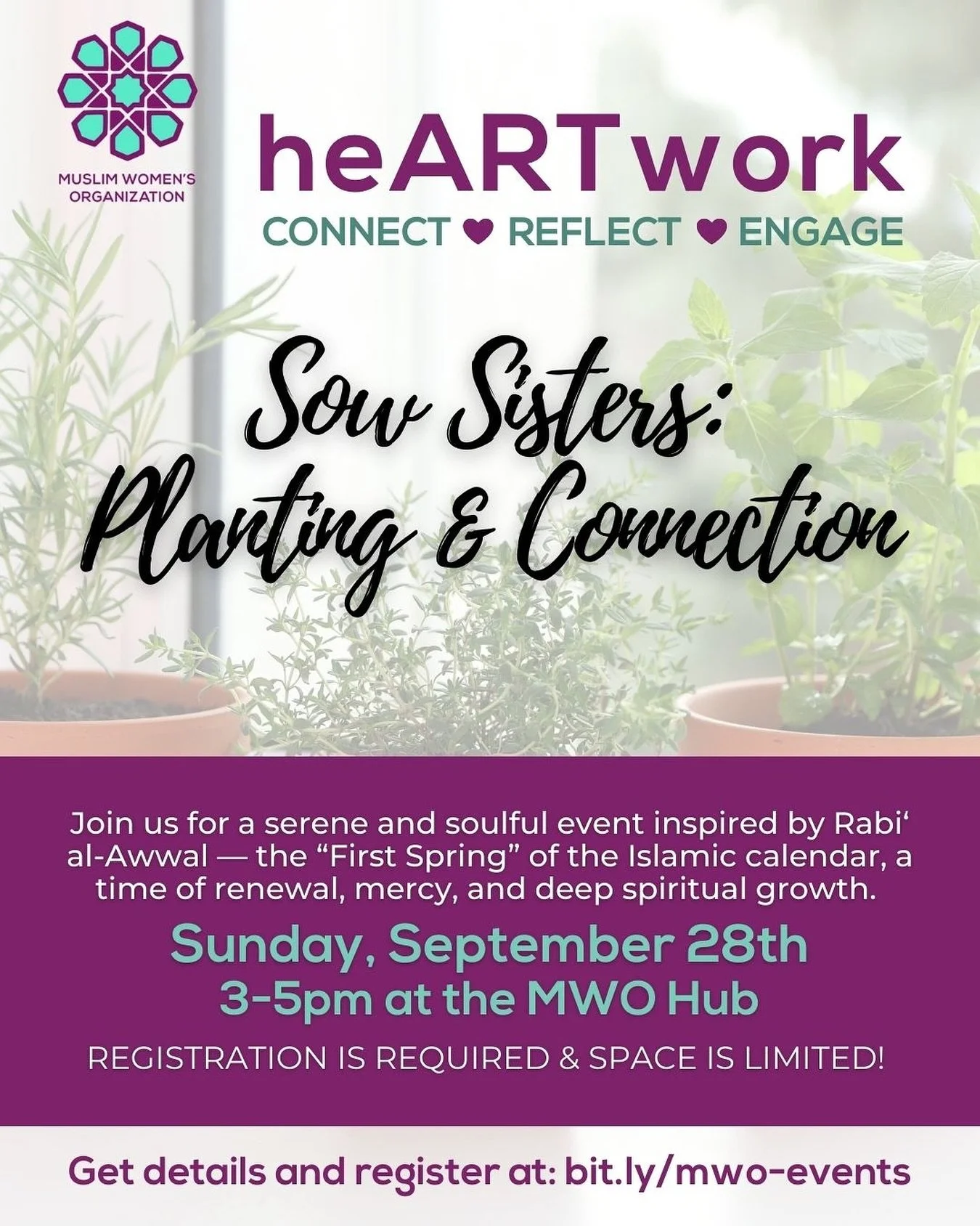 💖It&rsquo;s time for another heARTwork gathering!💖

heARTwork is all about building sisterhood and community through fun experiences and activities, either at our HUB, or around town. 

Join us for a serene and soulful event inspired by Rabi&lsquo;