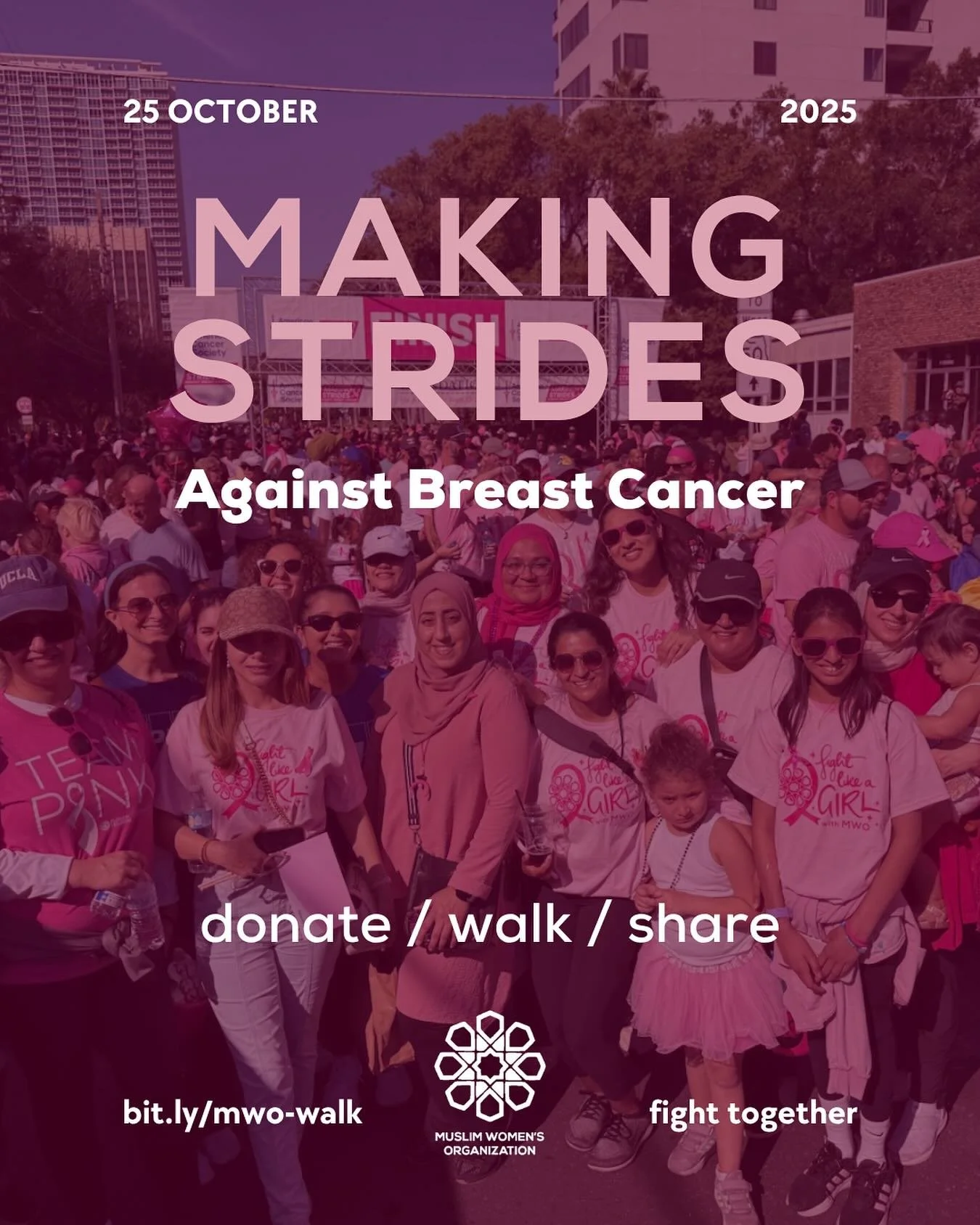 We&rsquo;ll take down breast cancer because we&rsquo;re in it together 💗 Join the MWO to fight cancer on October 25, and consider helping our team raise funds for the American Cancer Society&rsquo;s support services and lifesaving research: bit.ly/m