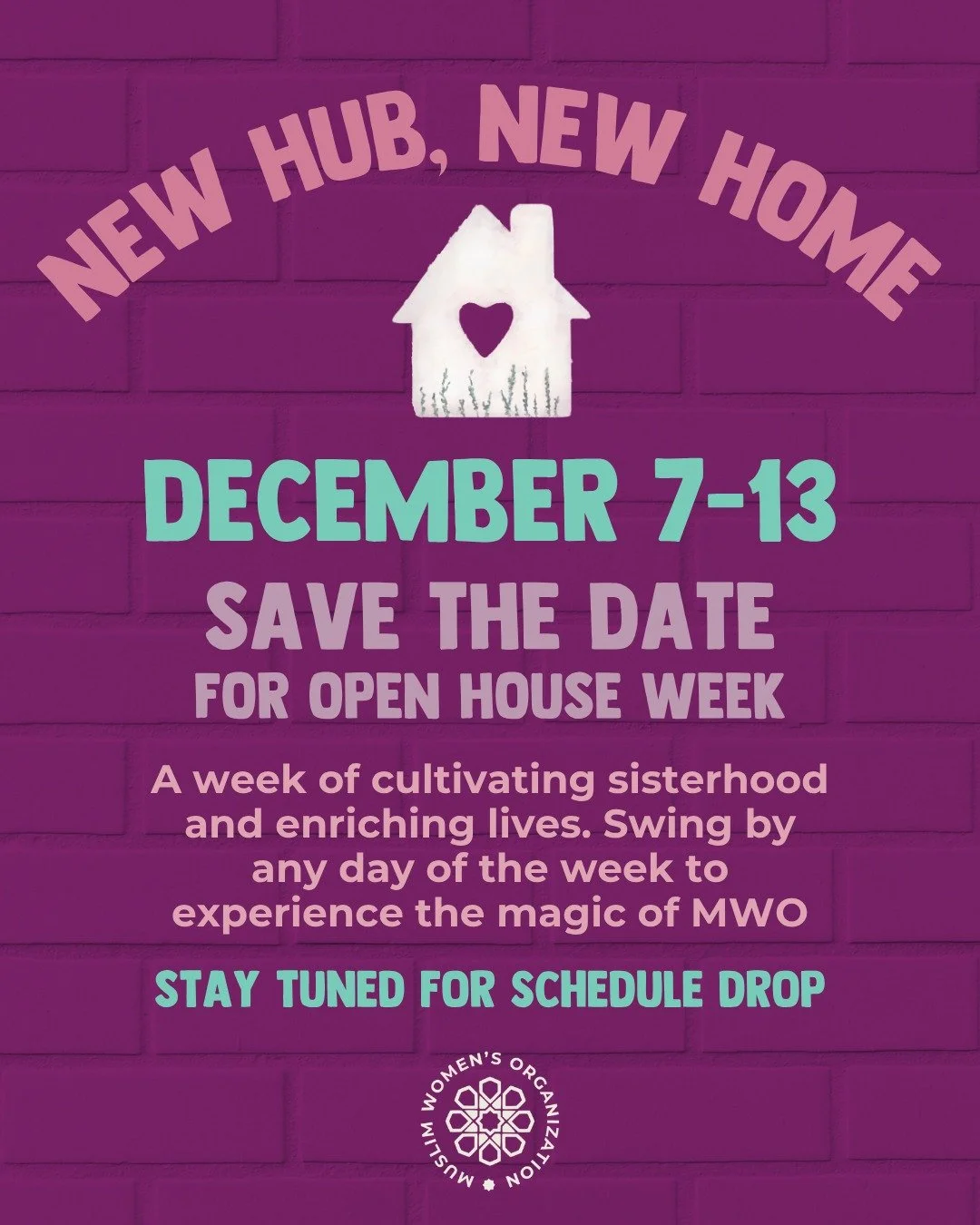 π’ The dates are OFFICIAL. The countdown has begun.
π‘ WHAT TO EXPECT:
7 days of programming, celebration, and connection Insha Allah.
If you're a long time MWO member, come tour the new space and dream up new ideas with us! If you're someone who's