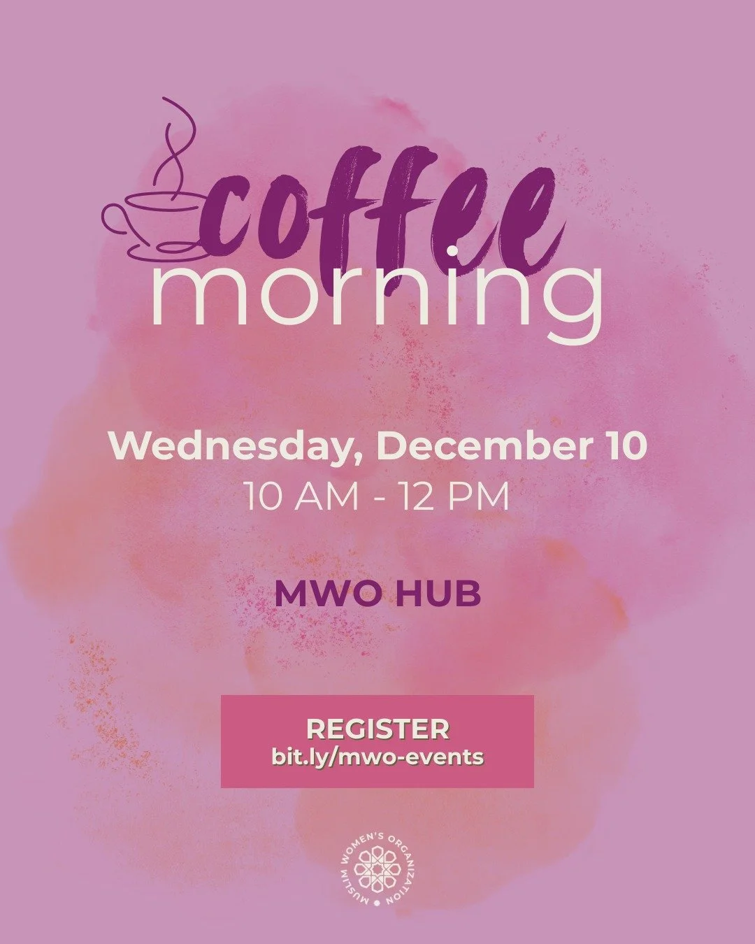 Coffee Morning is our favorite kind of morning ☕💕

Connect with other women over coffee (or chai) and light bites.
A space to bring your whole self, discuss what matters to your heart, and build community.

Come brew some community with us on Decemb