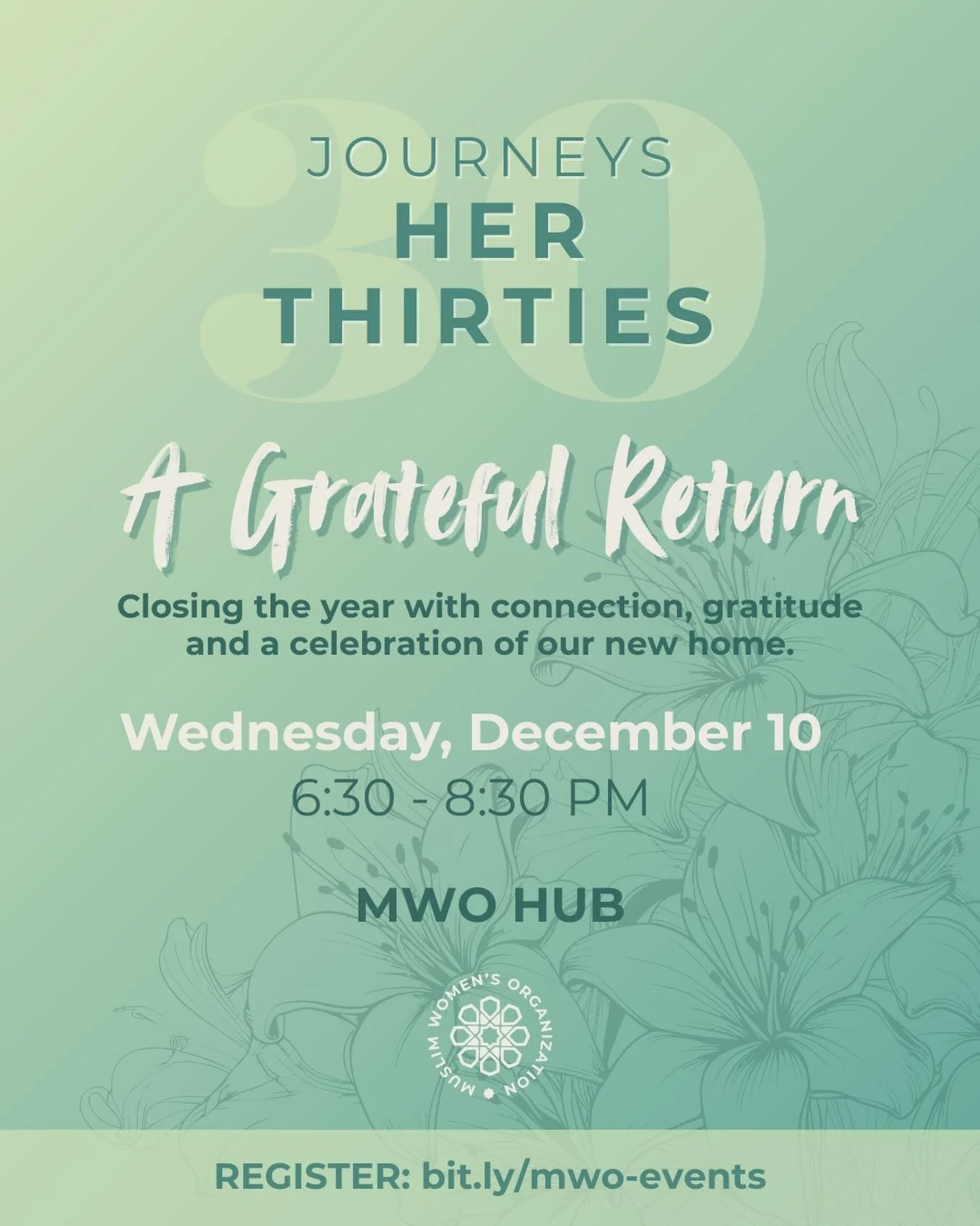 DATE CHANGE: Wednesday, December 10th

Run, don&rsquo;t walk! Her Thirties is back, and you don&rsquo;t want to end up on the waitlist!

Her Thirties is a space for women in their 30s to reflect, reconnect, and root into who they&rsquo;re becoming. T