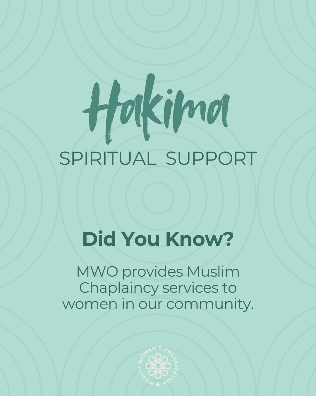 As we emerge from the holiday season and enter a new calendar year, we want to remind our community of the spiritual support services provided at MWO by our wonderful Hakima/Chaplain, Amany Shalaby. You can schedule time with her via our website at m