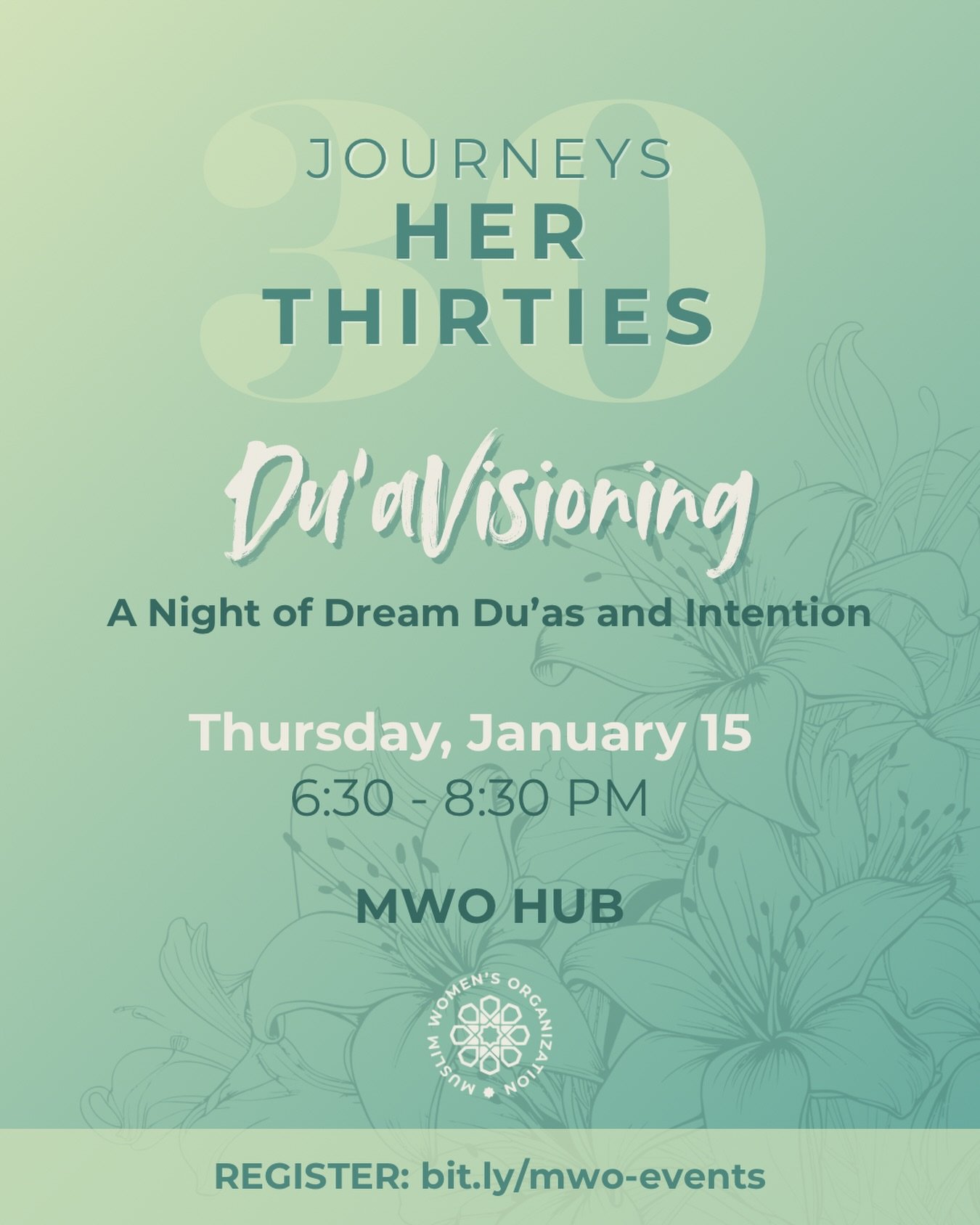 We continue our theme of intentional living with Her Thirties. 

As we enter a new year and prepare for Ramadan, DuaVisioning invites us to pause and turn inward. This Her30s gathering offers a reflective and gently creative evening centered on dream