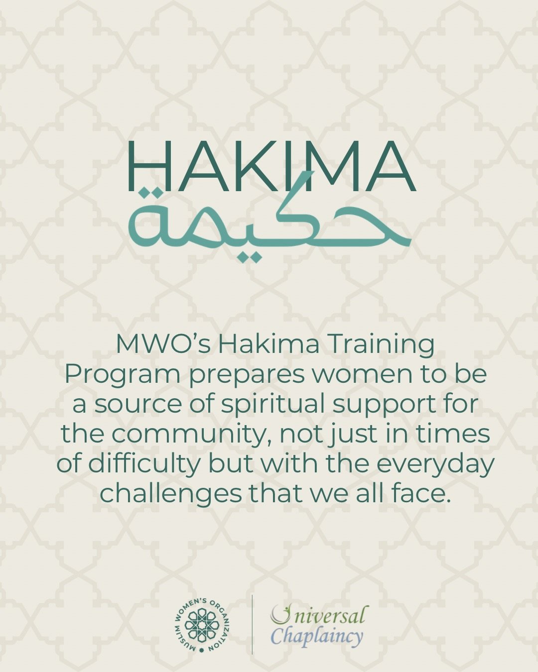 ✨Hakima Training Program✨

Whether we see ourselves as community leaders or not, we as women are always providing care, support and guidance to those around us. We have friends in crisis, siblings facing challenges, aging elders and children that nee
