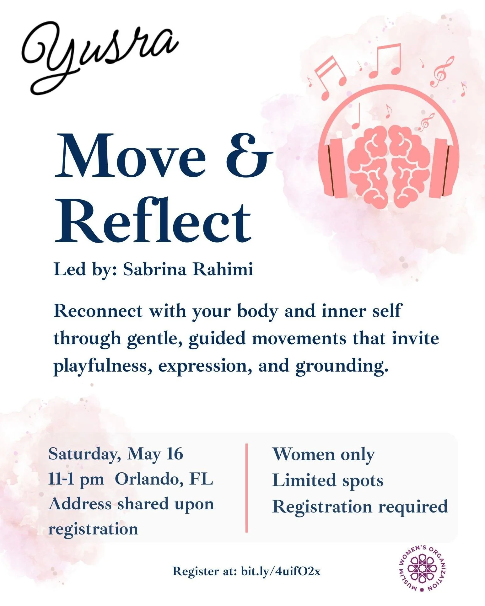 Join us for Move &amp; Reflect, to connect with your body and inner self through gentle, guided movement practice. Hosted and facilitated by Yusra Collective.

Register: Link in bio.

This is an MWO partnership event. Reach out to learn how you can p