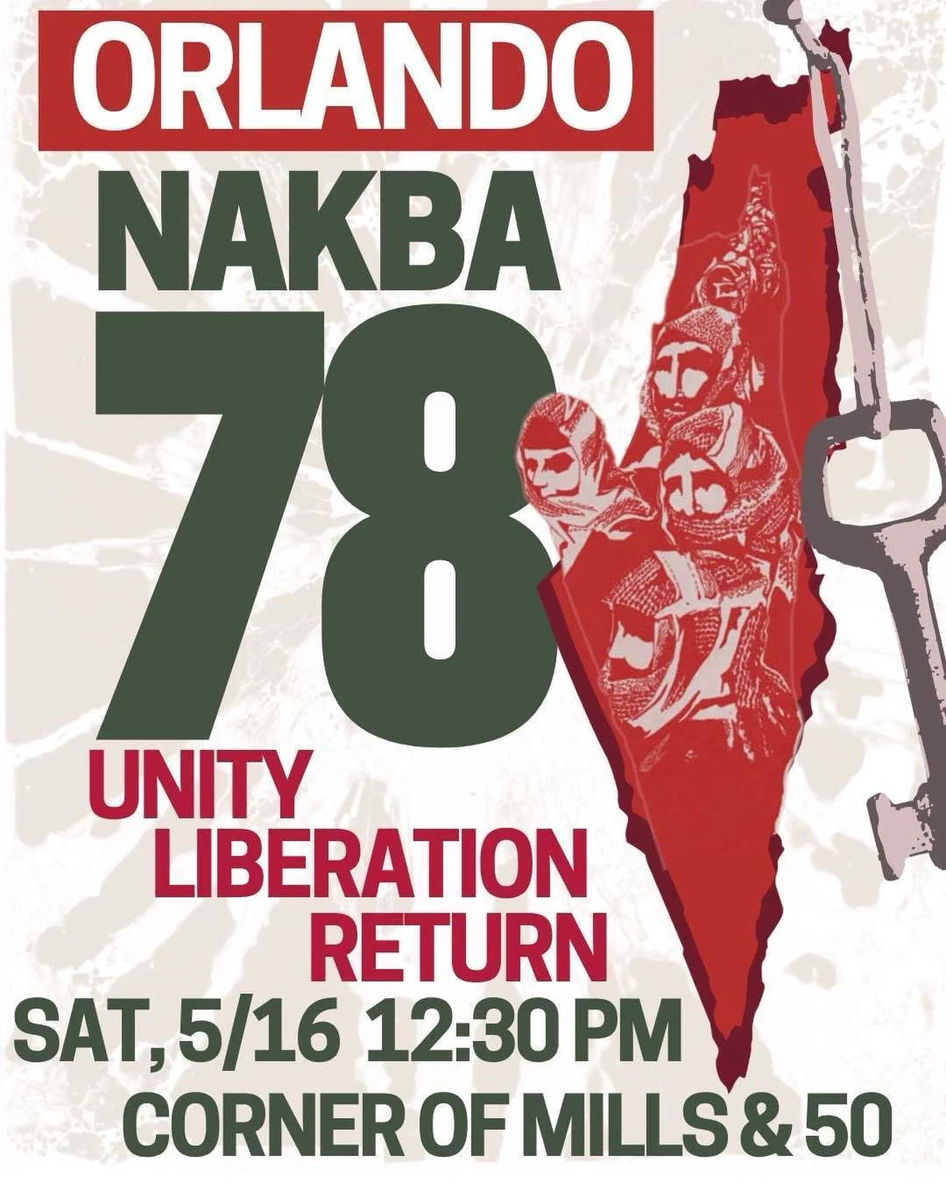 Orlando! Come join the community as we commemorate 78 years of the ongoing Nakba of the Palestinian people this Saturday. We are gathering right around the corner from the HUB, so if you&rsquo;re attending events this Saturday, stop by to show your s