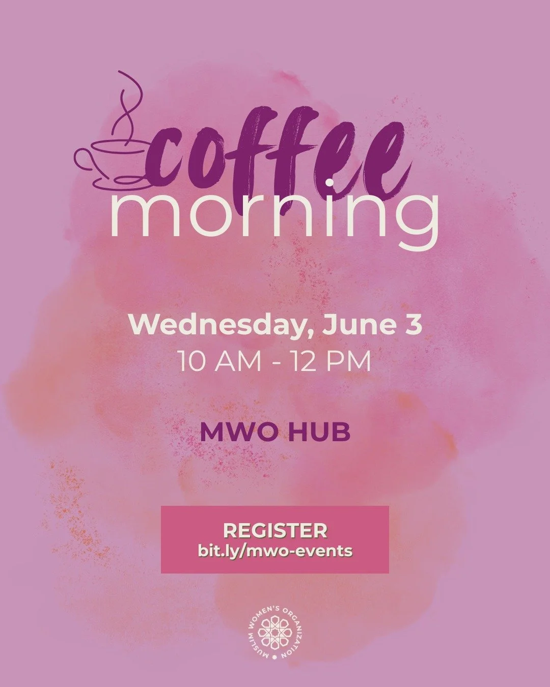 Coffee Morning is this Wednesday! A space to connect, reflect and welcome. MWO's social gatherings create opportunity for Muslim women to get to know one another and discuss relevant topics while sharing coffee or chai.

Little ones are always welcom