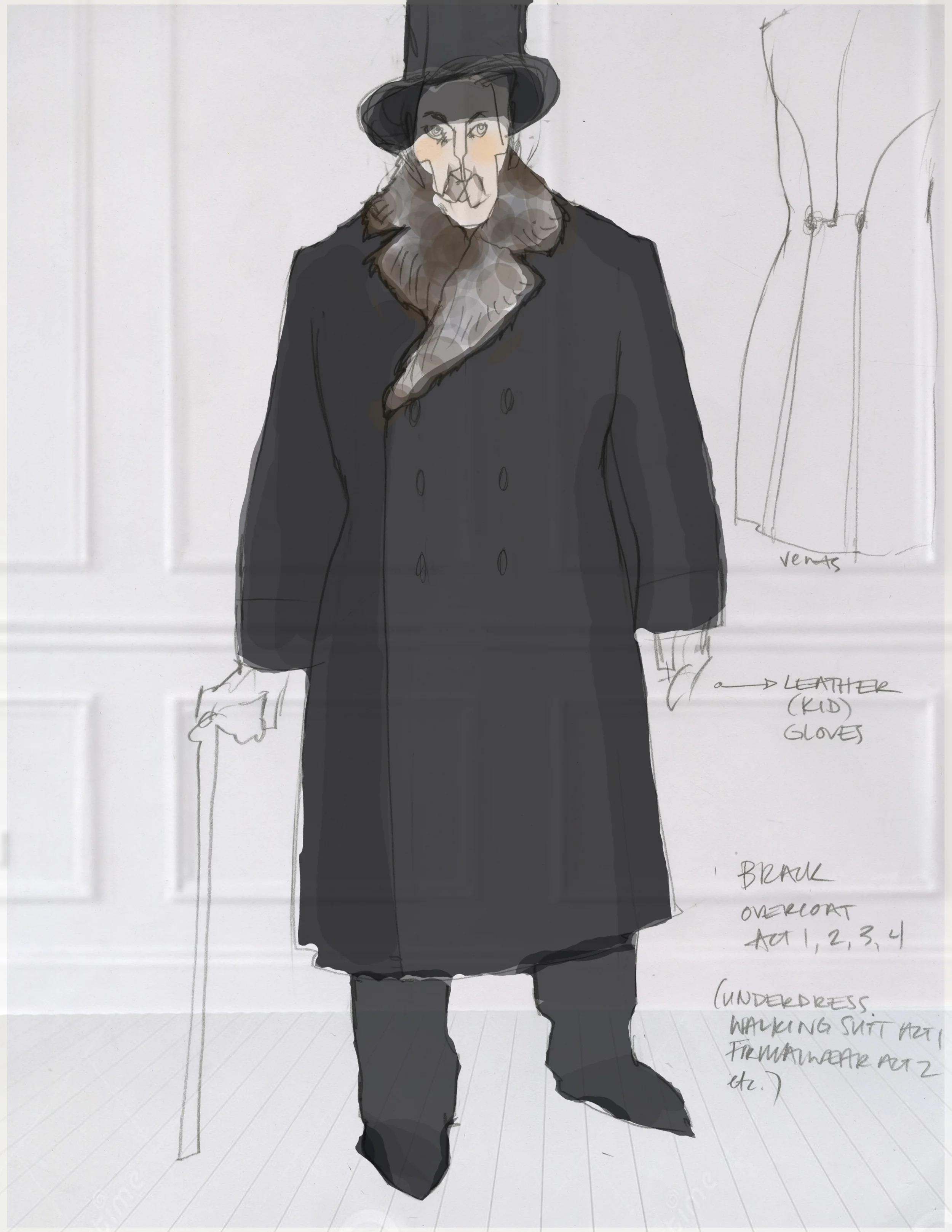 Brack with overcoat