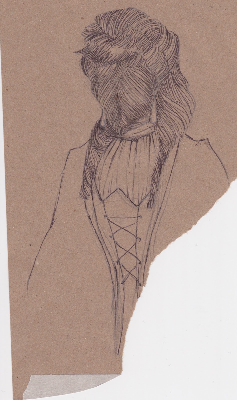 Ballpoint pen on craft paper