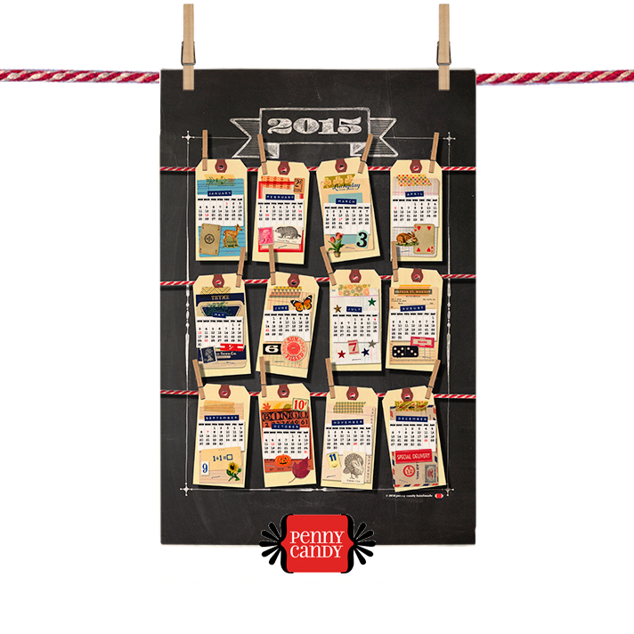2015 Scrappy New Year Tea Towel Calendar