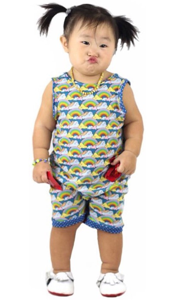 Rainbow Romper by Lookie Loo Loo .