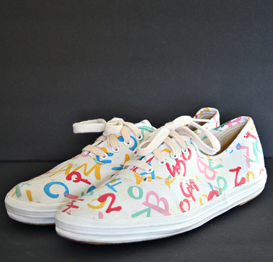 TBT: '80s Fashion Flashback! Typography Tagged Shoes — Penny Candy Handmade