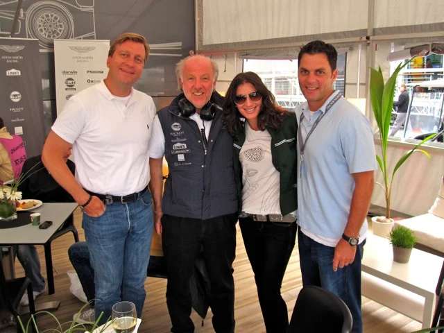 Leman's Auto Race, from left to right: Johan Jervoe, UBS, Global CMO, David Richards, Owner and Chairman of Aston Martin, Tami Holzman (Me) and Jamie Posnanski, Former Co-Founder of avVenta and Managing Director Accenture Interactive.