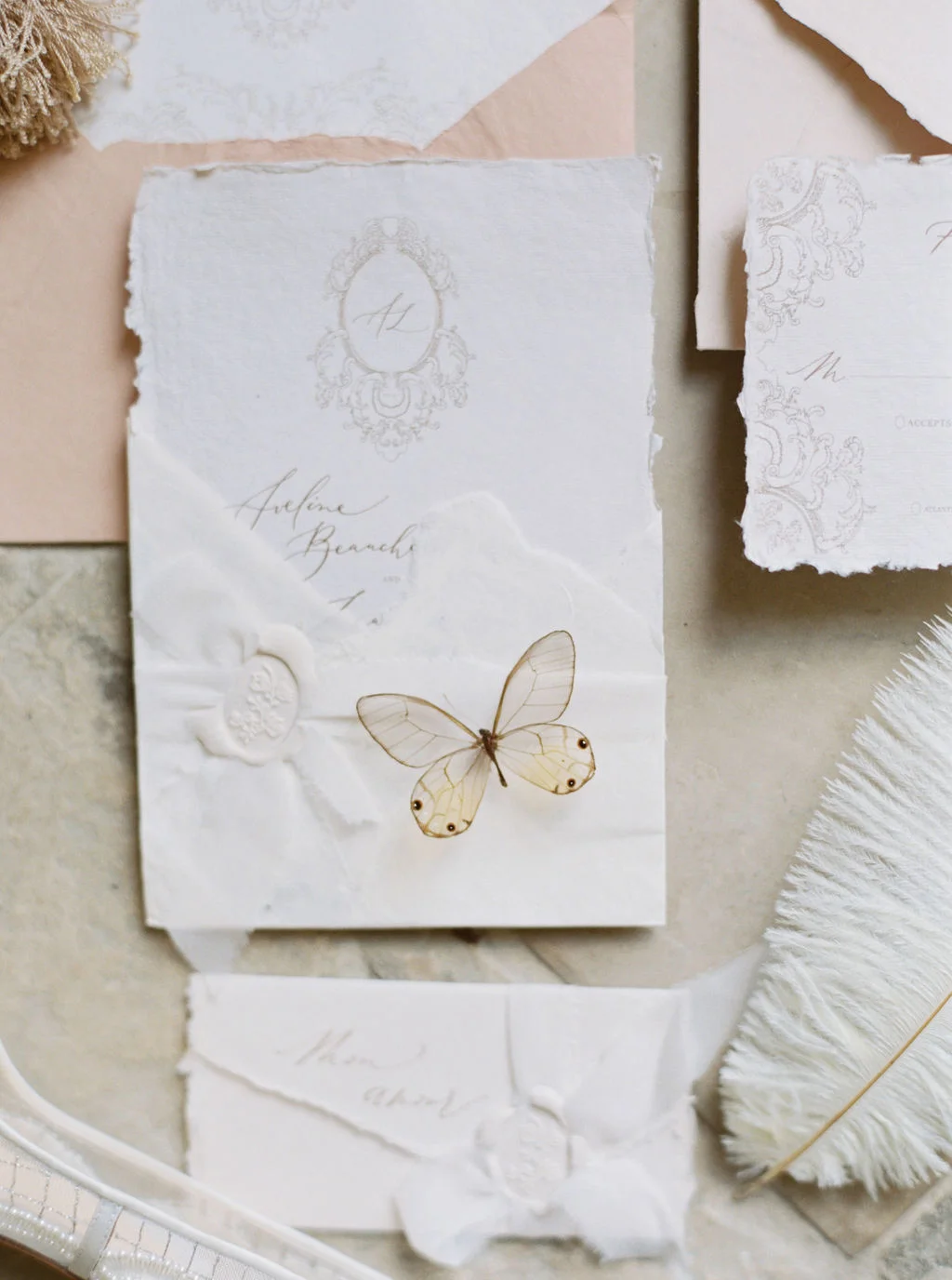 travellur_photoshoot__elegance_Jardin_de_Chateau_de_Villette_wedding_stationary_butterfly.jpg