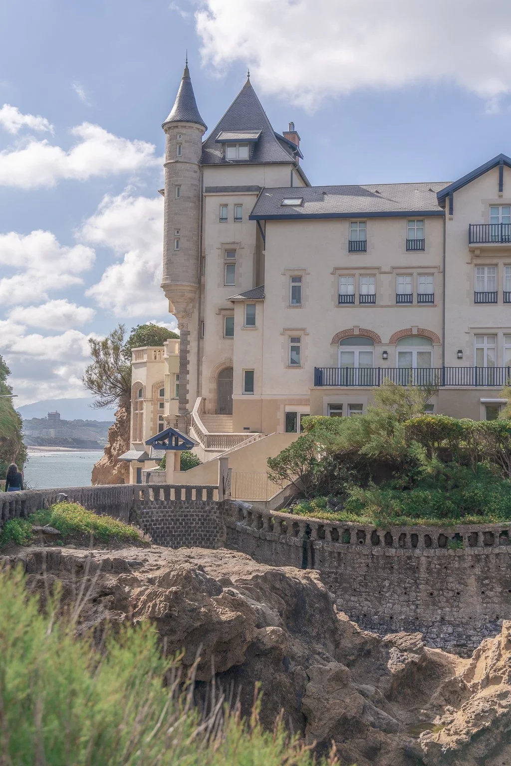 Basque-style houses along the sea in Biarritz