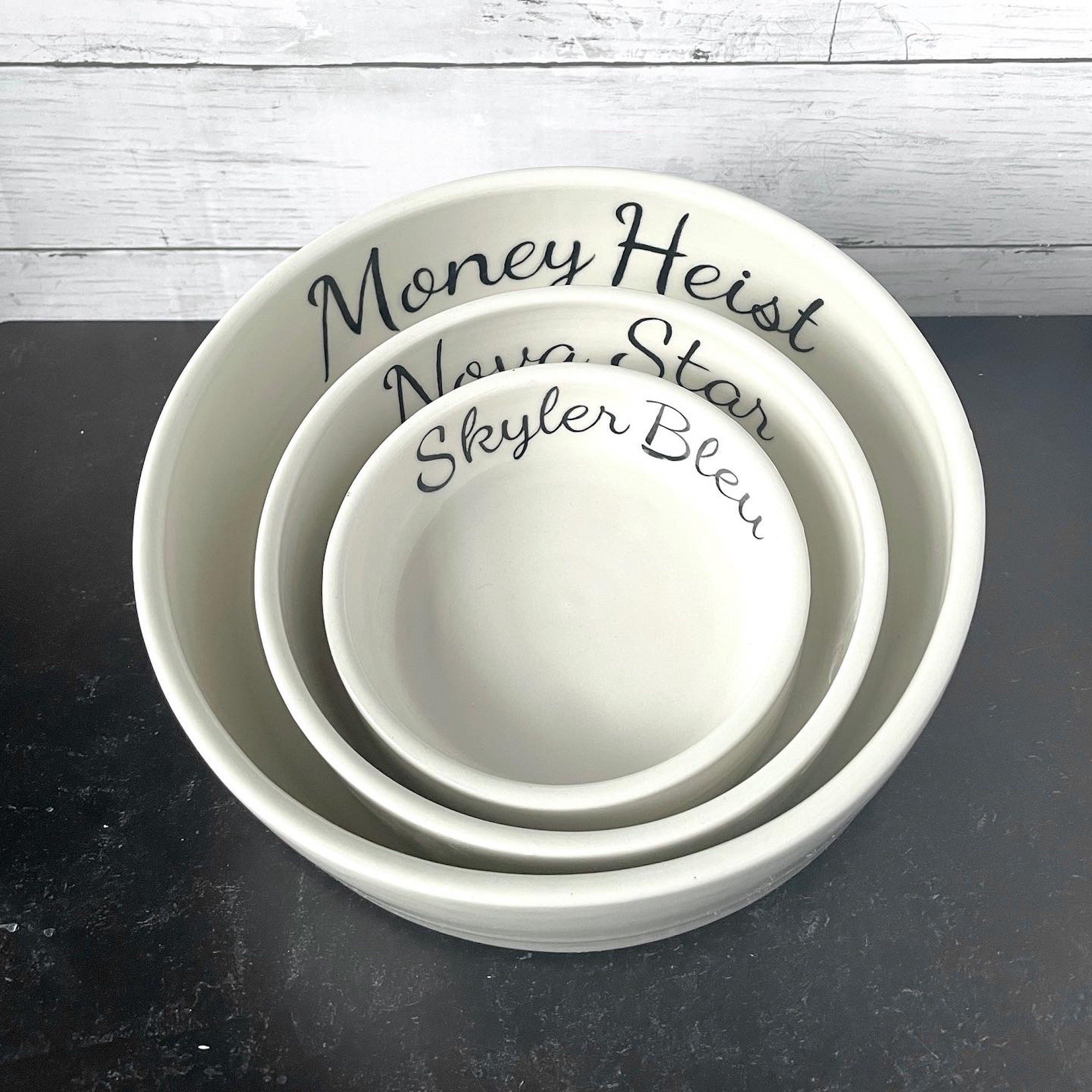 Handmade Custom Medium Porcelain Dog Bowl