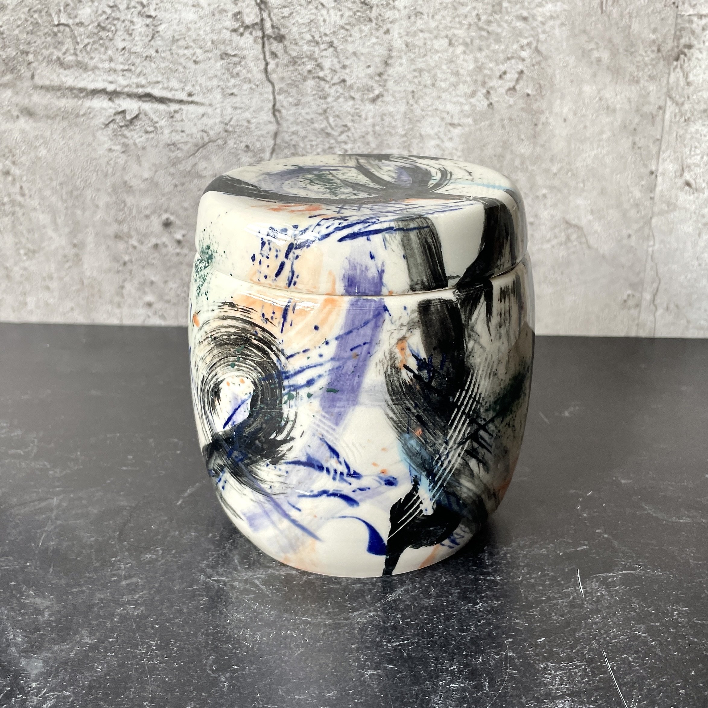 Handpainted Porcelain Stash Jar