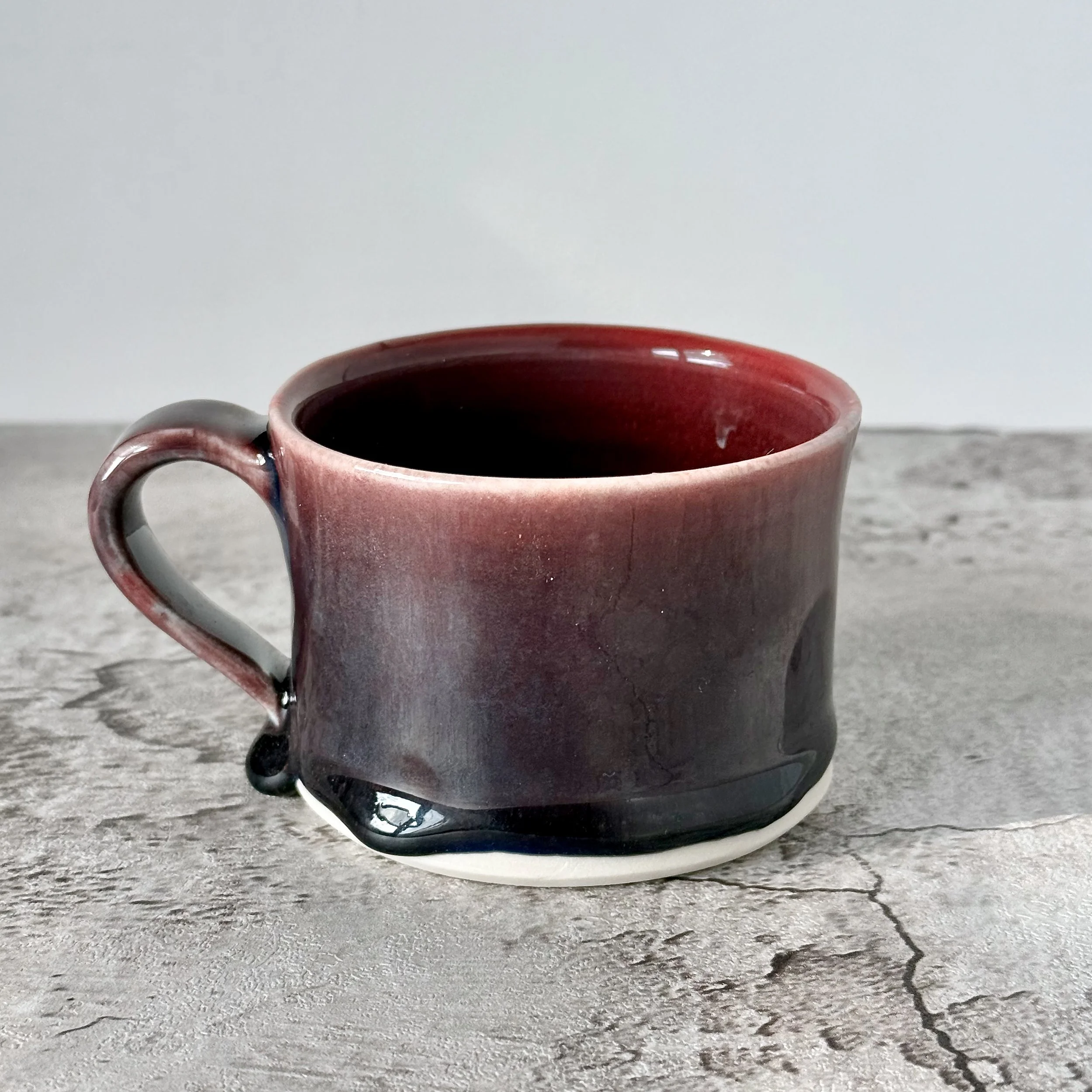 Drippy Aubergine Glaze Porcelain Mug