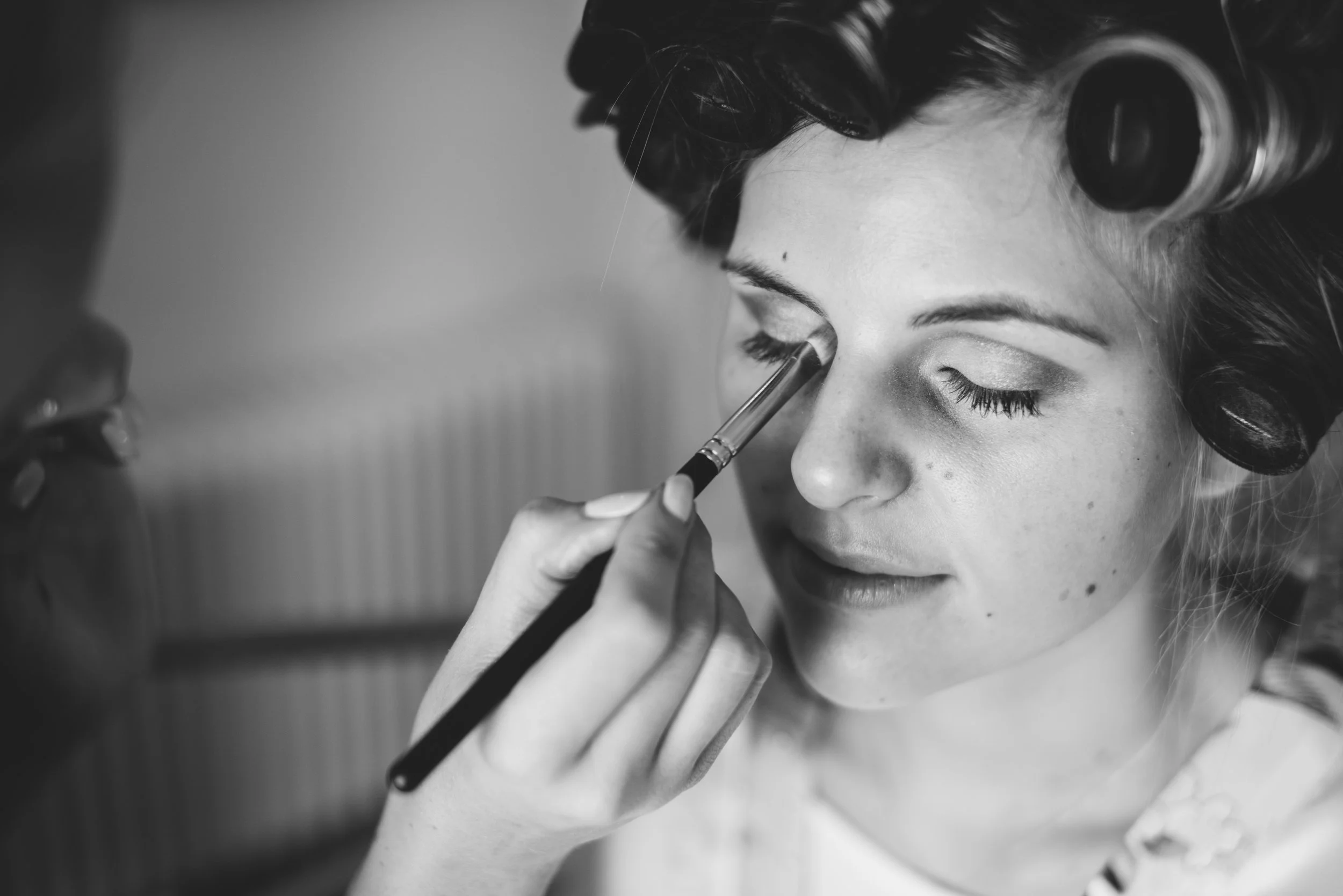 Close up photograph of eye makeup