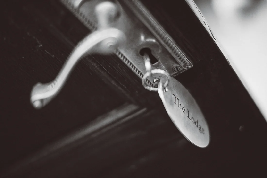 Detailed photography of the key to Eaves Halls' Lodge