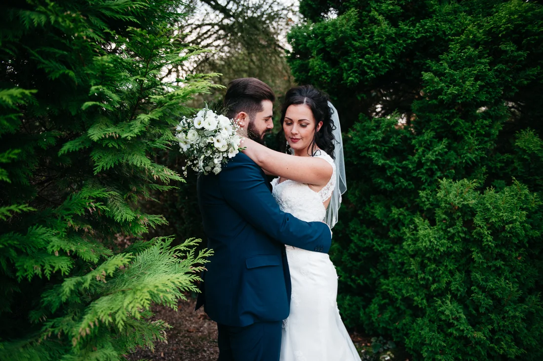 Romantic wedding photography, bride and groom portrait