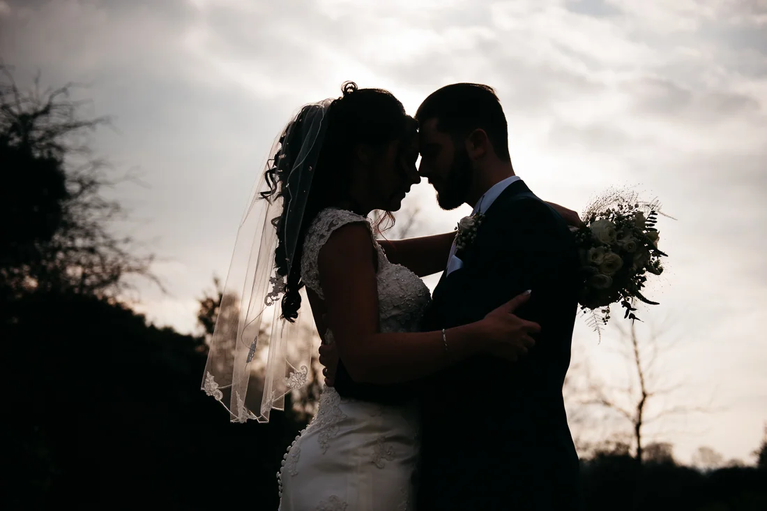 Silhouette portrait. Lancashire wedding photography