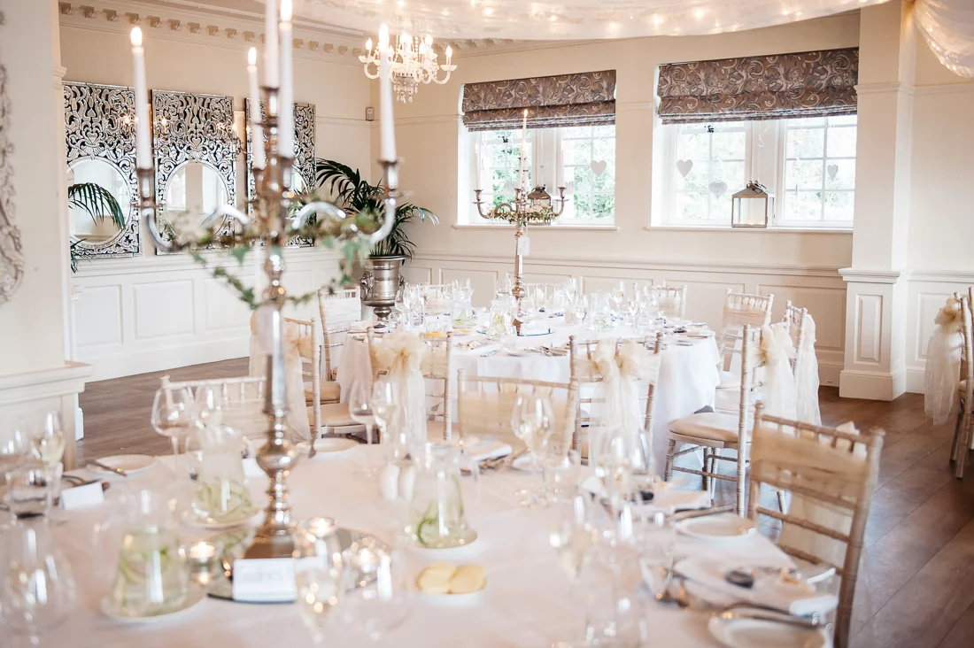 Detail shot of the table setting at Eaves Hall