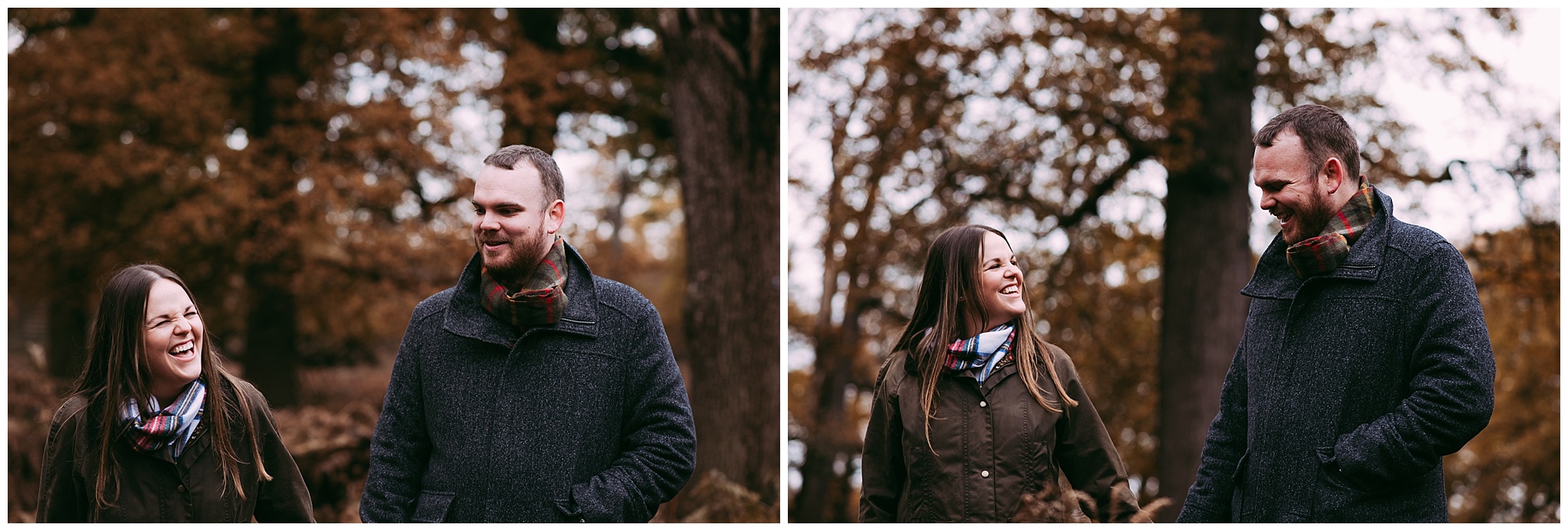 Couple stood in long fern at Dunham Massey 