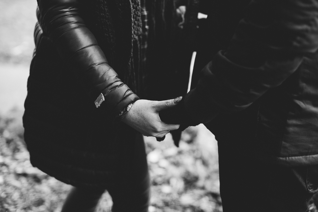 Black and white detailed photo of hands together