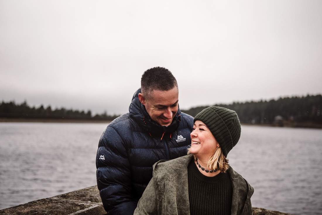 Natural shot of couple laughing. Burnley wedding photographer.