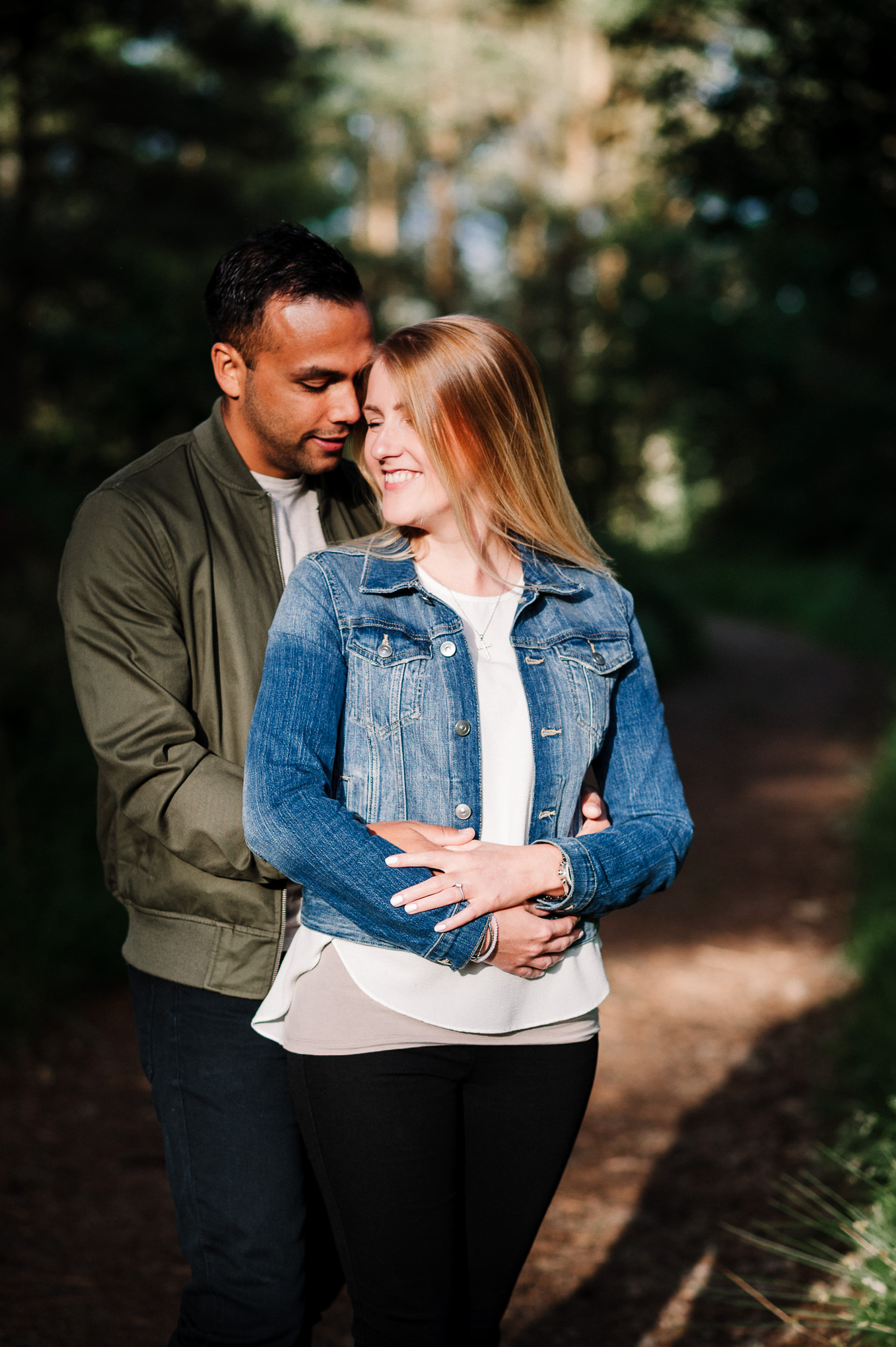 natural moment of couple hugging. Lancashire lifestyle photography