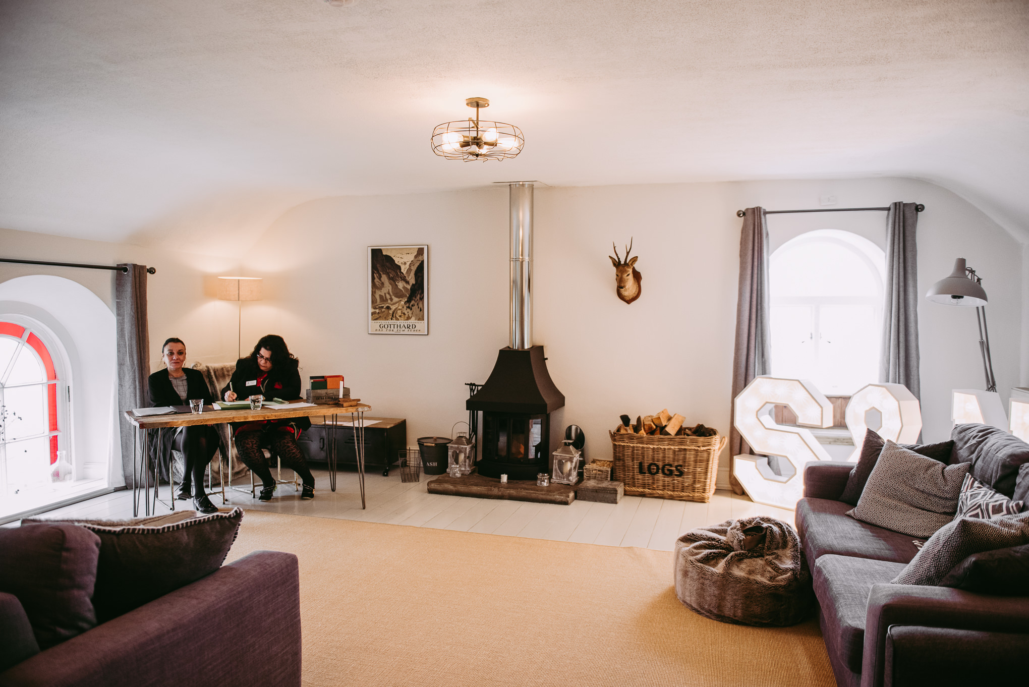 Ceremony room at the Dreamcatcher wedding venue in Cornwall