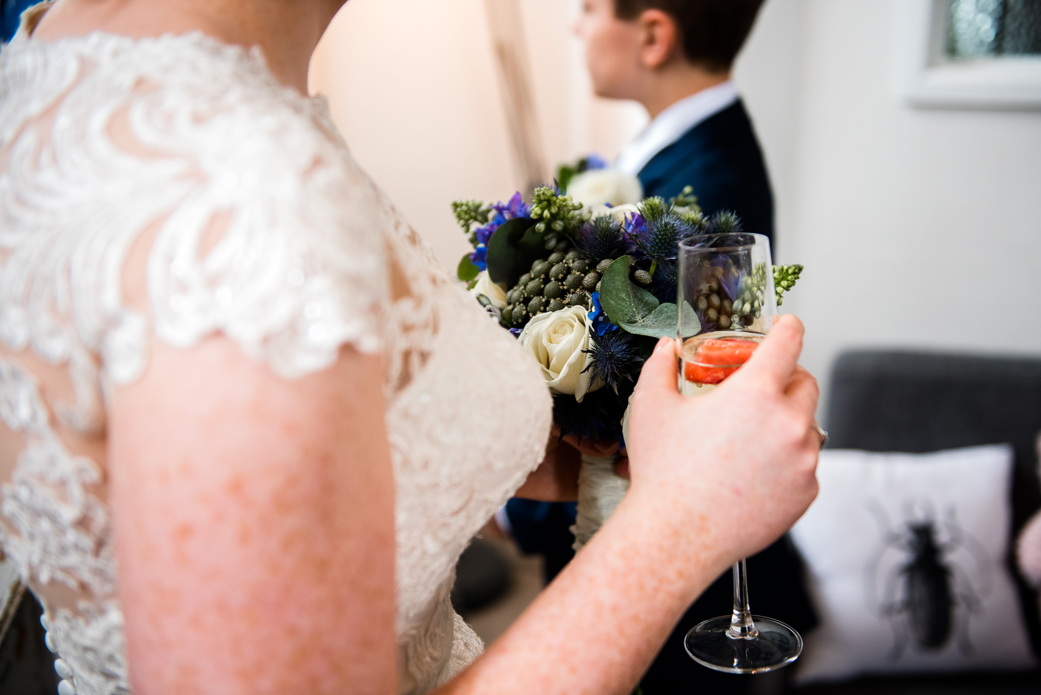 Detailed shot of wedding flowers