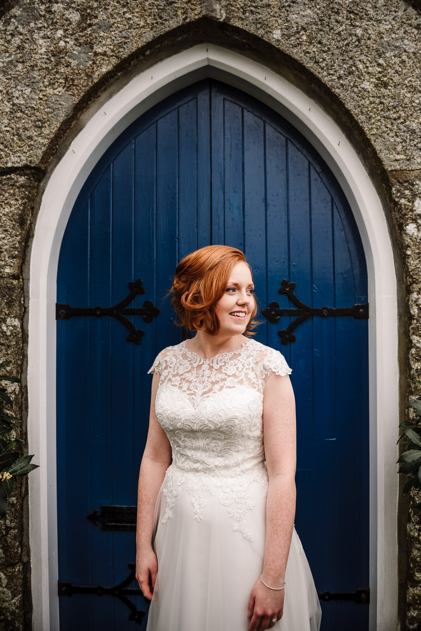 Bride portrait. Cornwall wedding photography.
