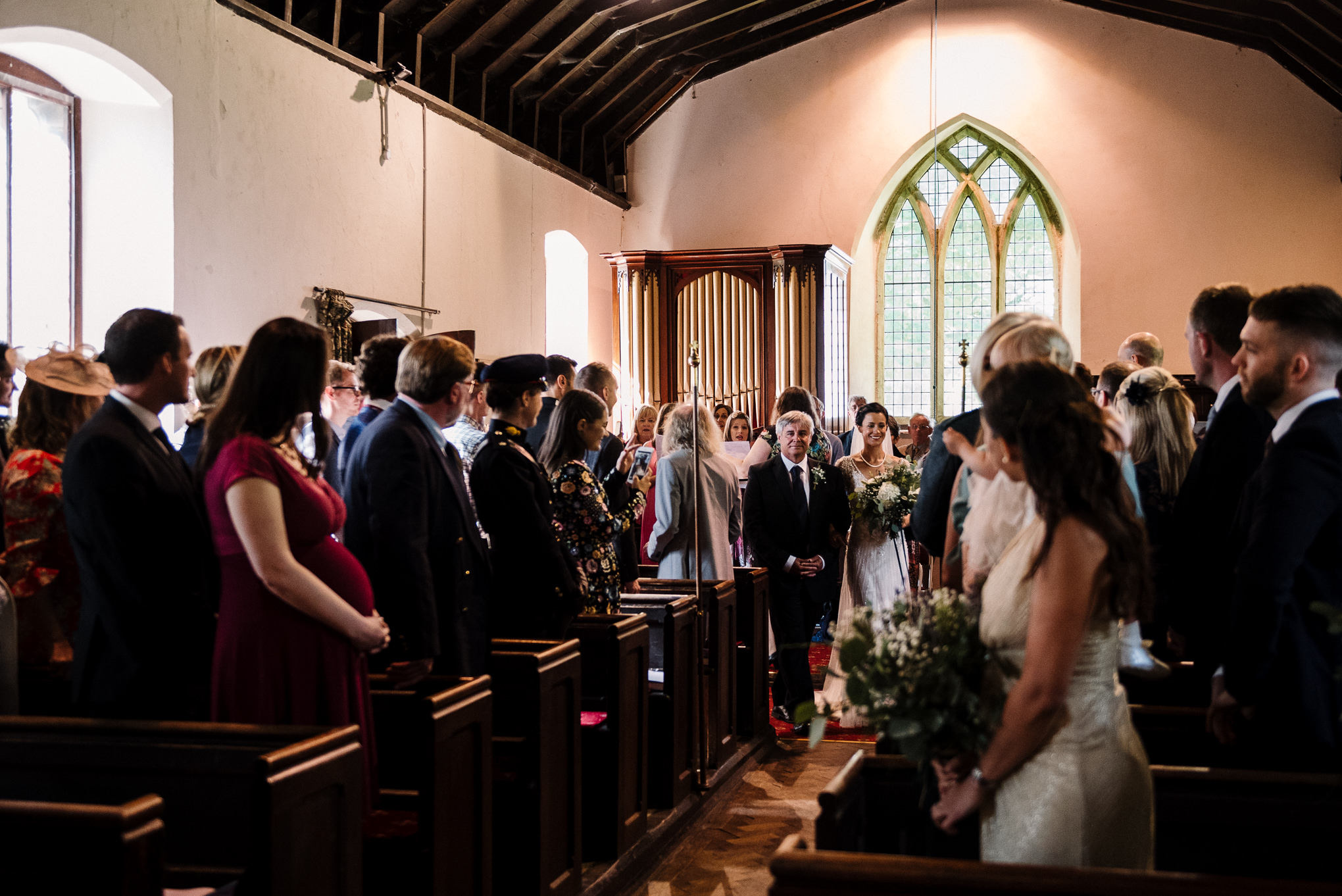 Bride walking down the isle