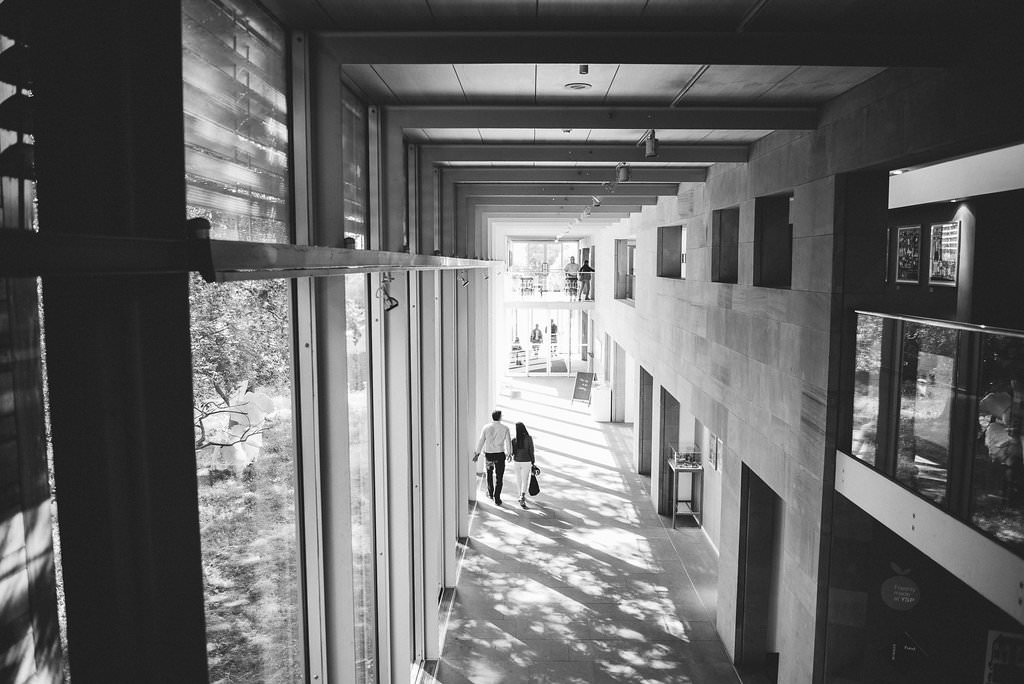 black and white photo of inside YSP