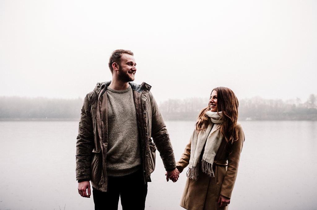 Natural shot of couple laughing 